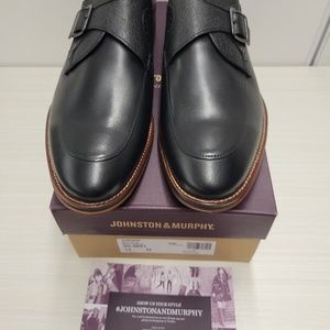 NIB - Johnston & Murphy Conard Monk Strap Black Calfskin 13M 20-3891